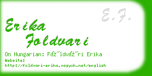 erika foldvari business card